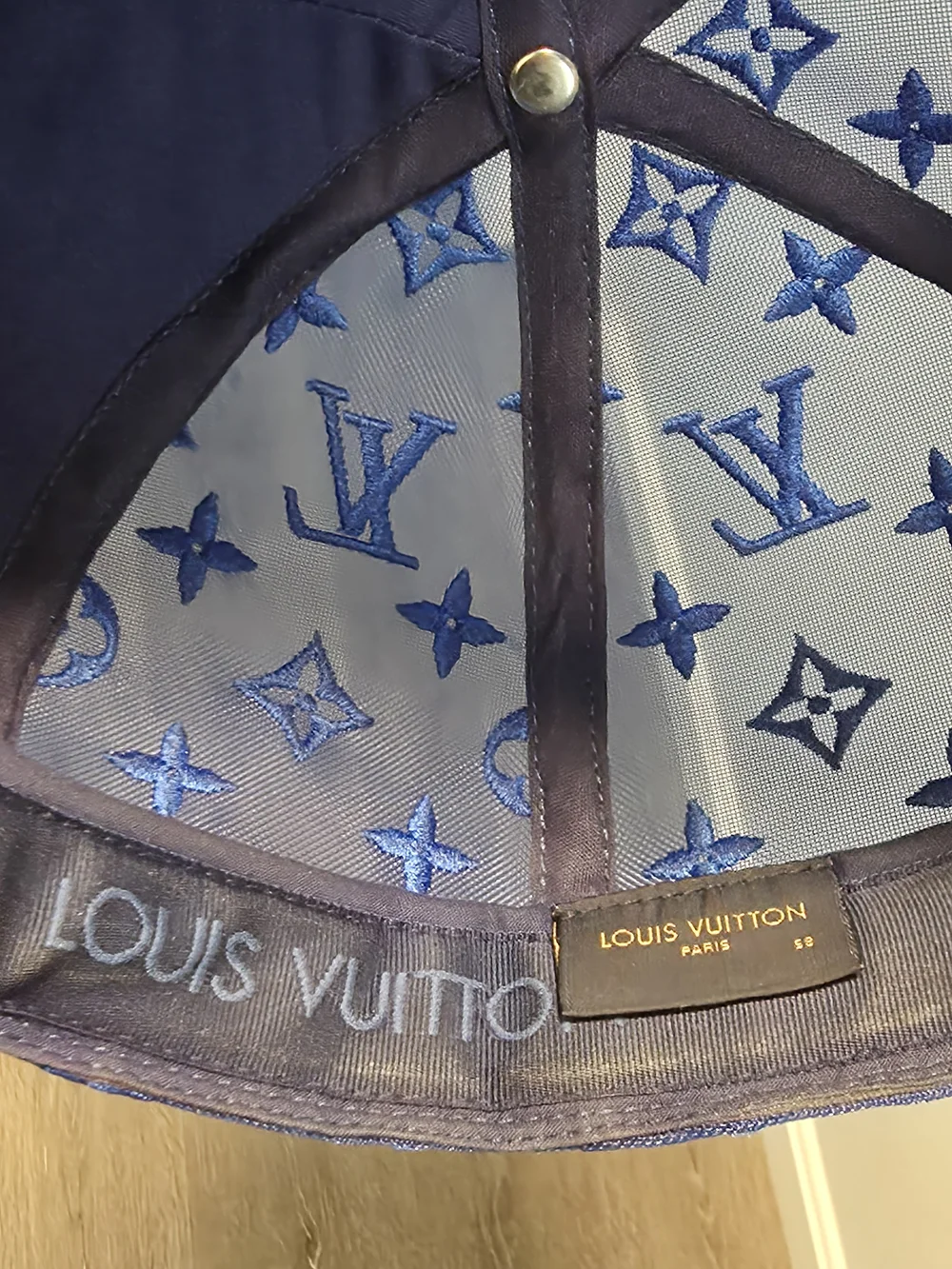 Louis Vuitton Blue Monogram Logo Baseball Cap - Picture 7 of 10